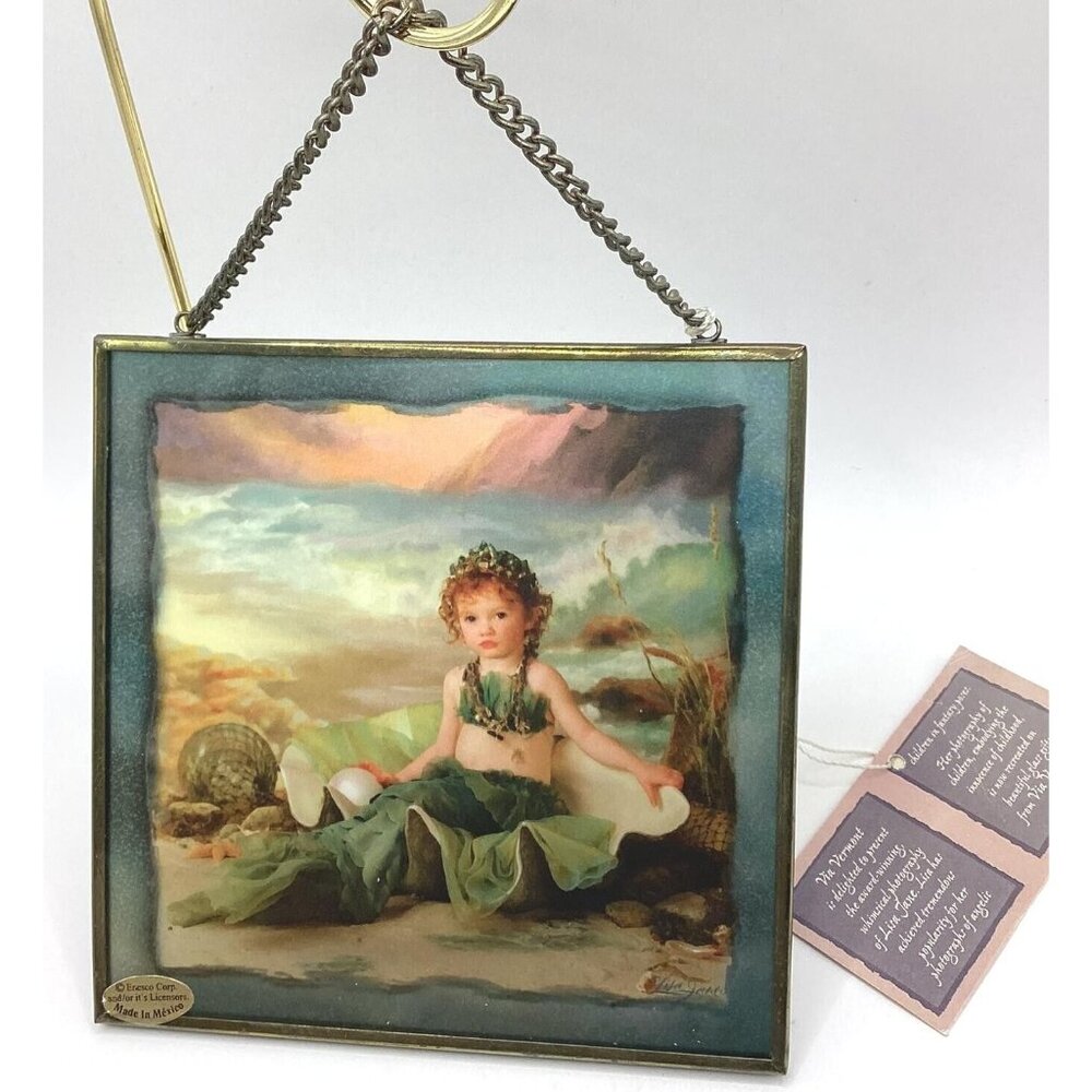 1990s Enesco Via Vermont Lisa Jane Art Stained Glass Light Catcher-Ornament